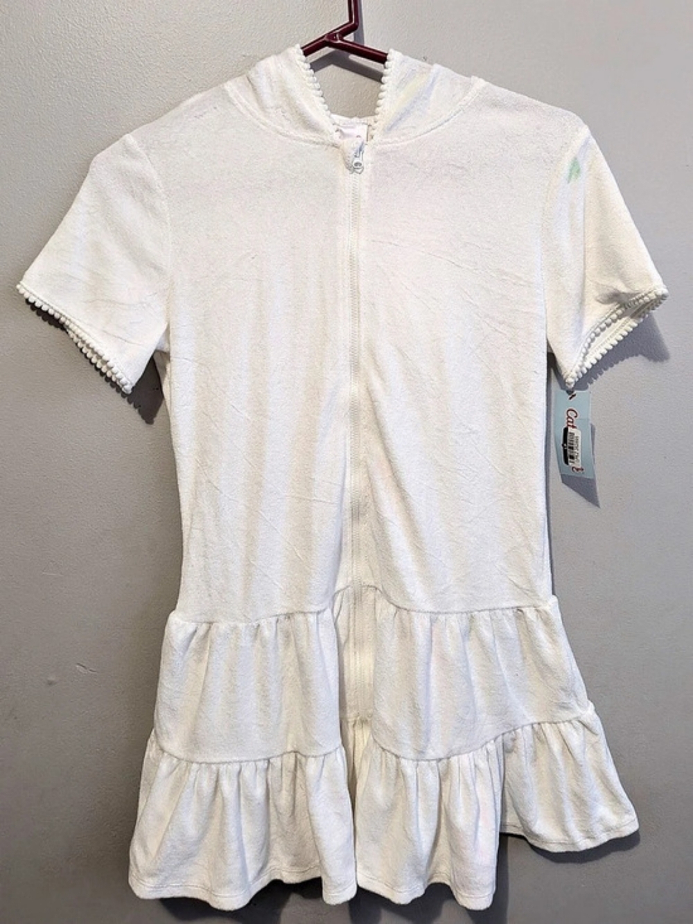 Cat & Jack White Hooded Tiered Dress NWT
